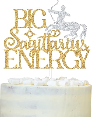 Decoración para pastel de cumpleaños de Sagitario, gran energía de sagitario, temporada de sagitario, decoración de fiesta con 12 constelaciones del