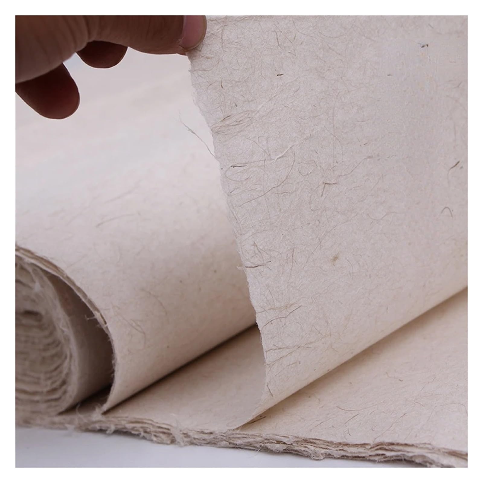 MIUYTRN Pół dojrzały papier Xuan Retro ręcznie robione naturalne rośliny włókno Papel Arroz chińskie malarstwo kaligrafia Papier papier morwowy cuicui(A4)