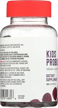 Amazon Brand - Mama Bear Vegan Probiotic, Berry, 60 Gummies, 1 Billion CFU per Gummy