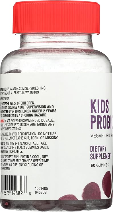 Amazon Brand - Mama Bear Vegan Probiotic, Berry, 60 Gummies, 1 Billion CFU per Gummy