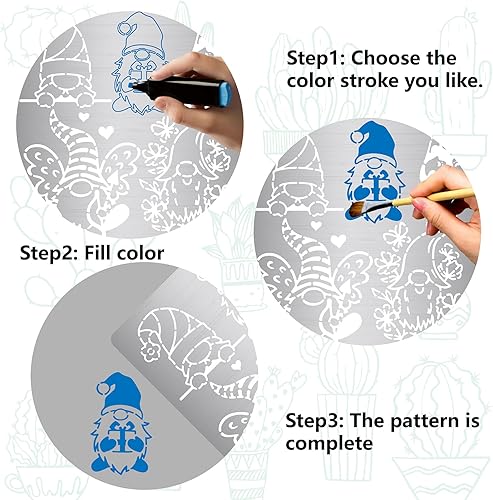 Miniatura 25 de GORGECRAFT 6.3 x 6.3 Christmas Metal Stencils Santa Claus Stainless Steel Cutting Dies Stencil Reusable Snowman Elk Christmas Tree Bells Christmas