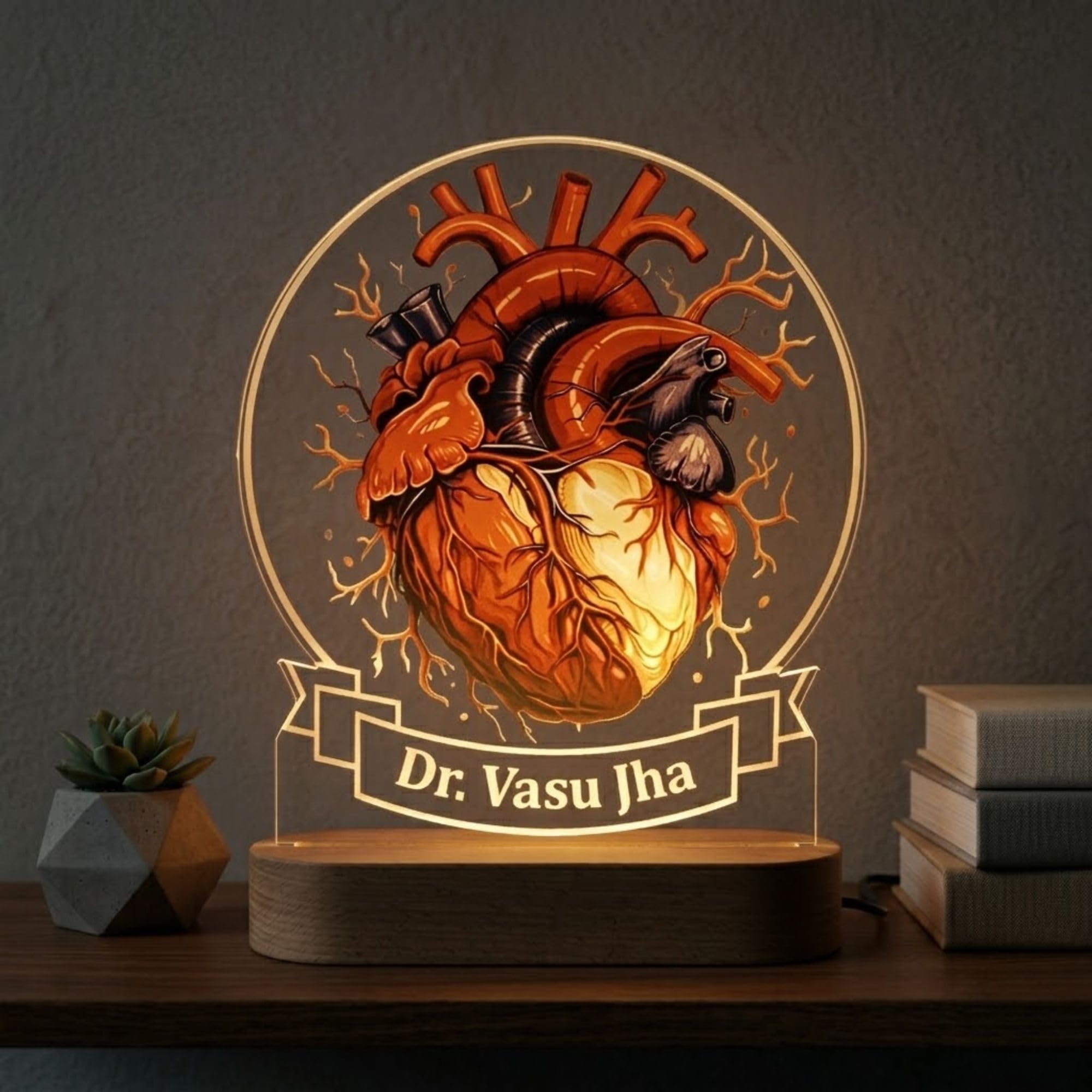 SHAYONA Personalized LED Acrylic Heart Lamp – Anatomical Heart Design Night Light with Custom Name for Doctors, Cardiologists, and Medical Professionals – Unique Desk Decor Gift-image-48