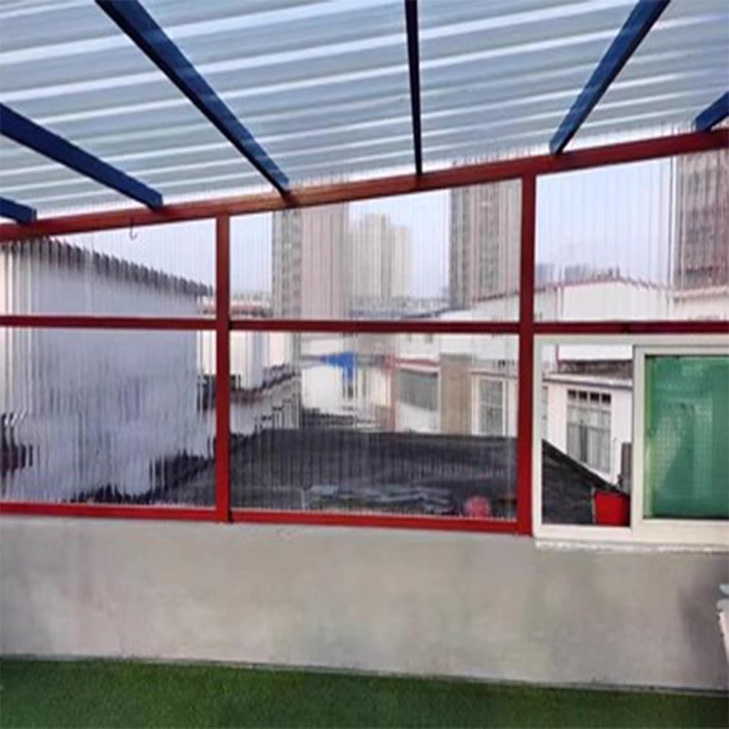 EMYJAY Clear Roof Sheet, Transparent Insulation Day Lighting Panels Glassfiber Daylighting Panels Rain-Proof Greenhouse Canopy Balcony Awning Covers (Color : 1mx0.85m, Size : 6pcs)
