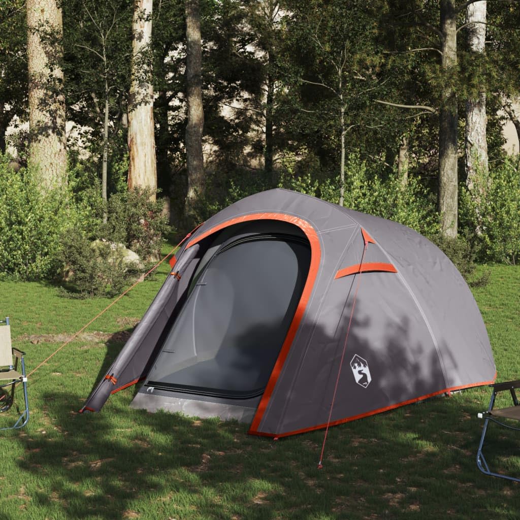 LAPOOH Tenda da Campeggio a Tunnel per 3 Persone Grigio e Arancione,Tende da Campeggio,Impermeabile & Antivento,Ideale per Campeggio e attività All'aperto-94602