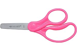 Westcott Kids' Scissors with Blunt Tip for School, 5-Inch Neon Pink Right and Left-Handed