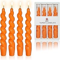 Vista 63 de Velas cónicas en espiral sin perfume, color blanco, 4 velas trenzadas de 7.5 pulgadas, hechas a mano, para cena, boda, decoración del hogar