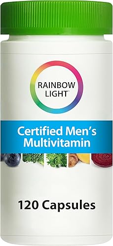 Rainbow Light Multivitamínico para hombre con frutas y verduras orgánicas, 120 cápsulas (el paquete puede variar)