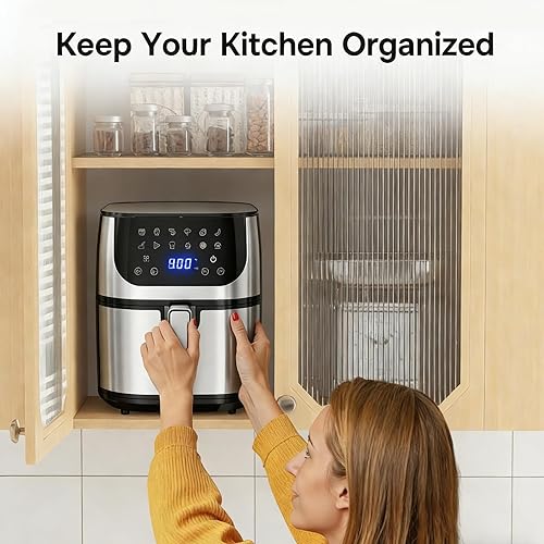 Miniatura 7 de Simple Deluxe Freidora de aire 12 en 1 de 8.5 cuartos de galón, freidora de aire preestablecida digital, con cesta antiadherente y apta para