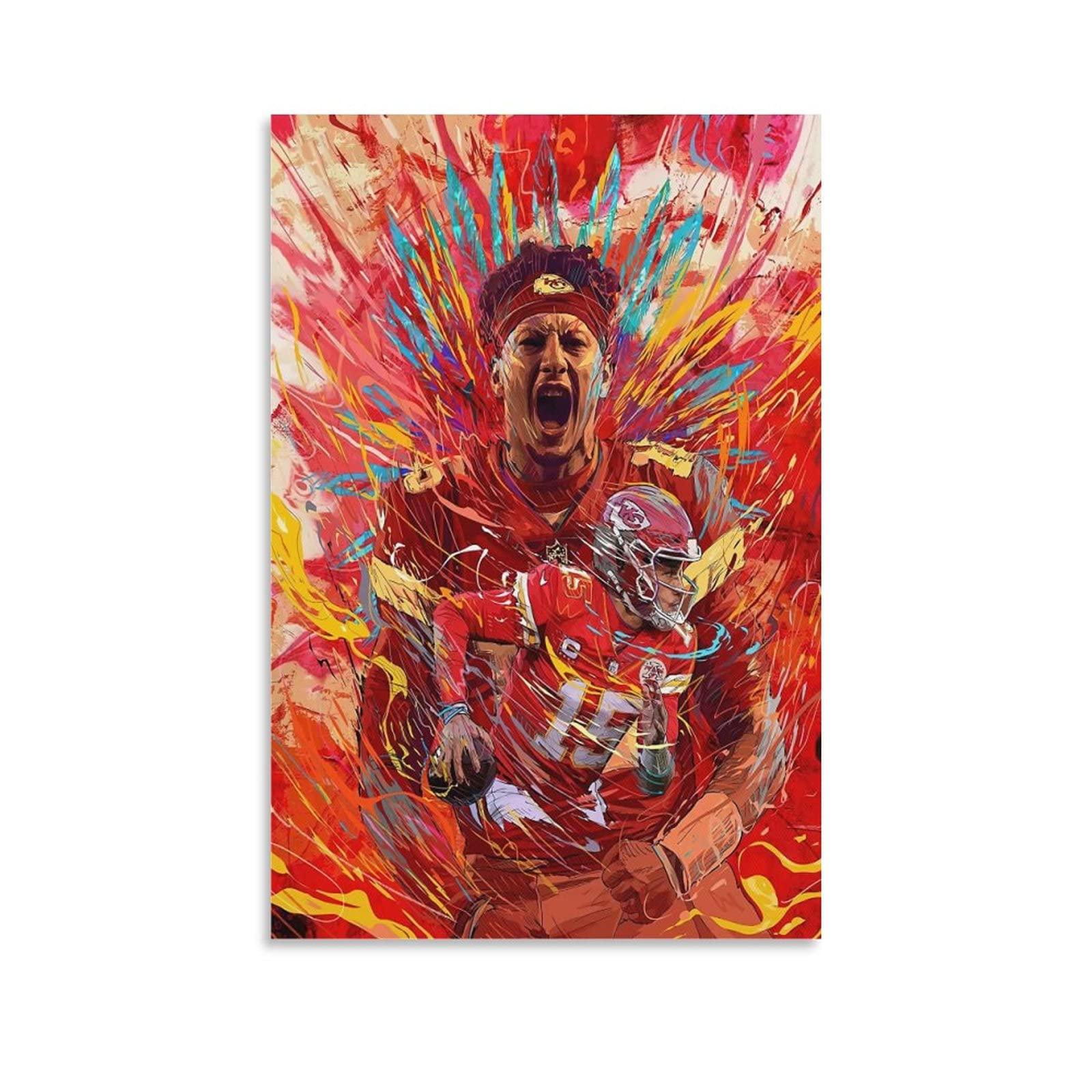 Patrick Mahomes Poster CanvasWall Art Prints Painting Jenna Ortega Posters Party Home Room Decor for Bedroom Bathroom 12x18inch(30x45cm)