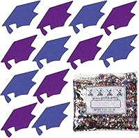 Vista 65 de Confeti Grad Cap Negro, Púrpura Combo - 2 bolsas de media onza (1 oz) (8400/8412)