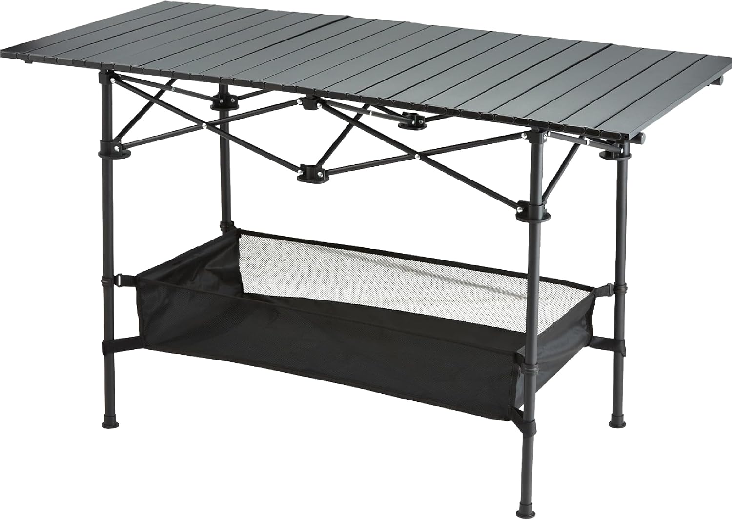 Lightweight Aluminum Folding Table, Portable Durable Roll-Up Camping Table with Carry Bag, Waterproof & Stable Outdoor Picnic Table for Beach BBQ Patio Tailgating, 47 Inch