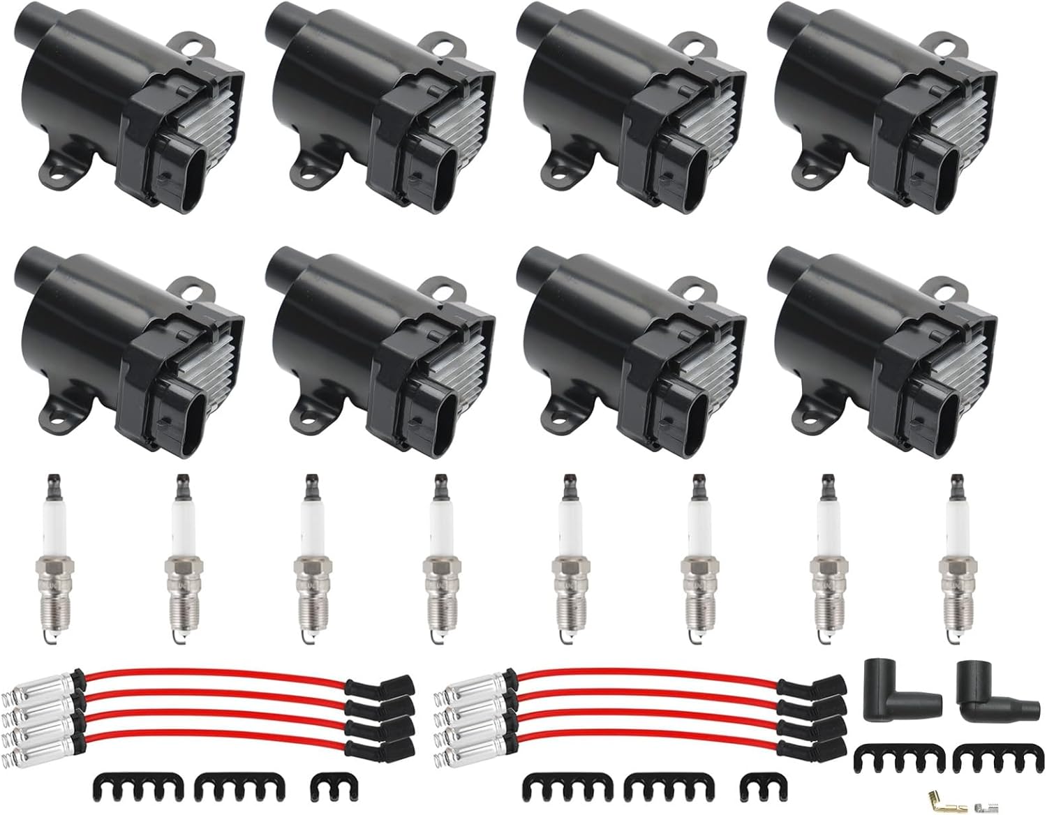 Artudatech 8Pack Ignition Coil+Spark Plug+Wires Set UF262 Fit for Silverado 1500 2500 GMC