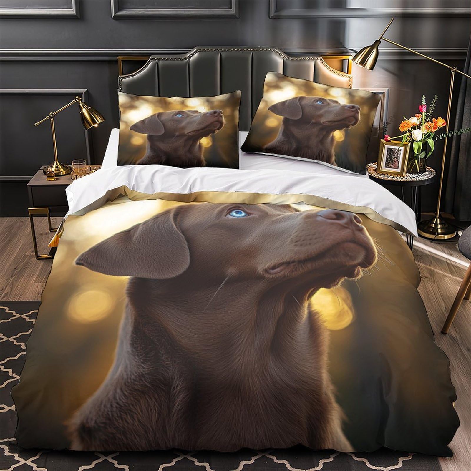 Housse de couette Chien Chocolat 3D pour chambre d'enfant cocooning