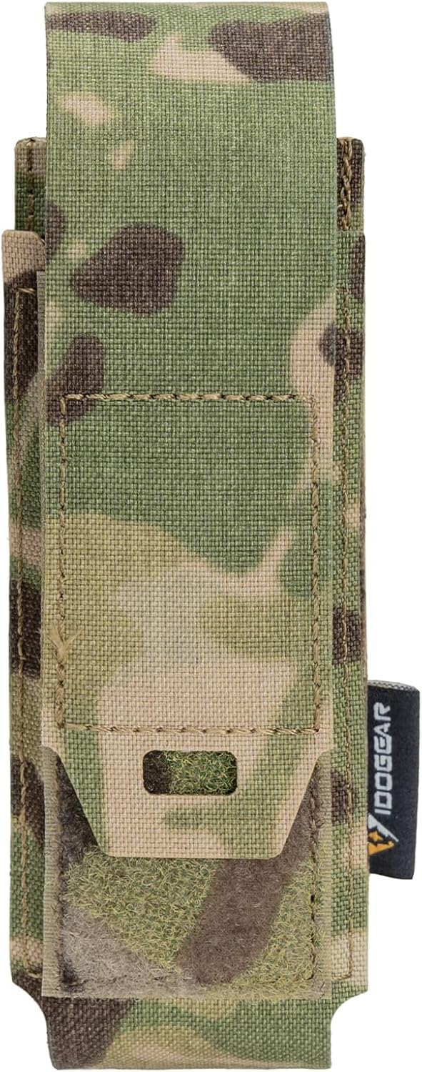 IDOGEAR Sports Tactical Flashlight Flashbang Holder 5.56mm Magazine Pouch Single Multi-Functional Tool Pouch MOLLE Compatible 500D Nylon