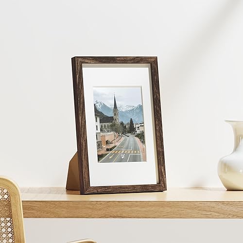 Vista 508 de Vittanly - Juego de 9 portarretratos, plexiglás resistente a rupturas, exhibe fotos de 12 x 12 pulgadas o, con paspartú, de 8 x 8 pulgadas, marcos