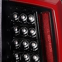 Vista 7 de SPEC-D TUNING Luces traseras LED color negro perla con barra de luz LED roja compatible con Toyota Tacoma 2016-2022, conjunto de par izquierdo +