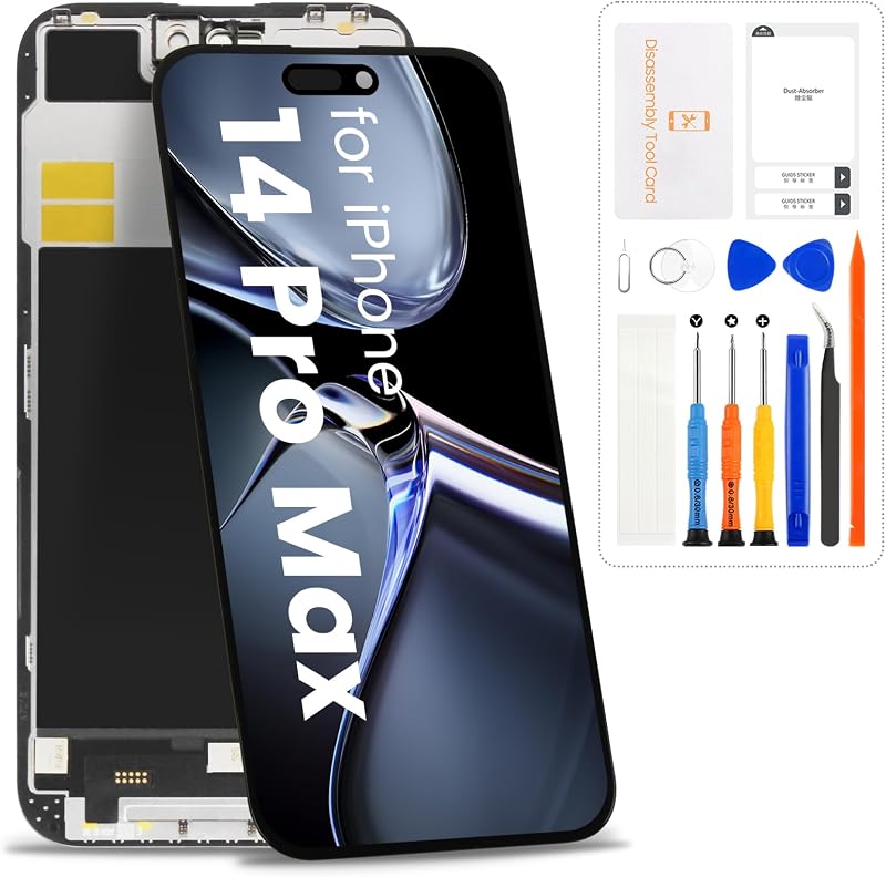 Screen Replacement for iPhone 14 Pro Max,Black,Incell | for A2651 A2893 A2894 A2895,LCD Display Touchscreen Digitizer Full Assembly,Includes Repair Tools