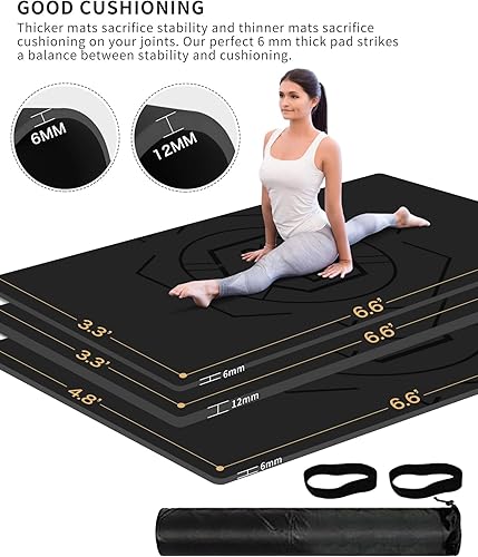 Miniatura 2 de Nuveti Alfombrilla de entrenamiento extra ancha, 12 pulgada de grosor, antideslizante y no tóxica, perfecta para yoga, pilates y meditación
