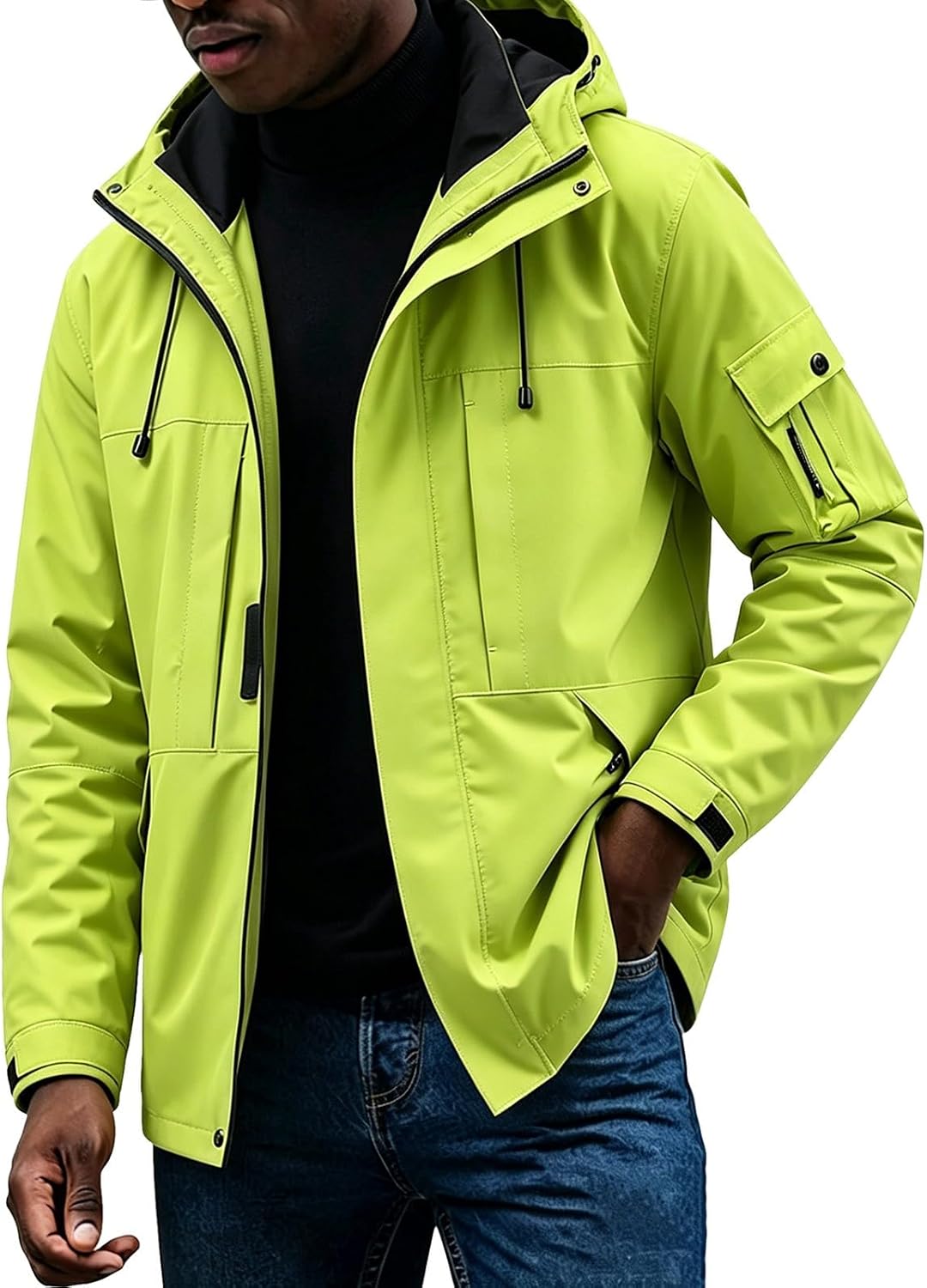 HJINGSUN Mens Windbreaker Jackets Waterproof Raincoat for Hiking Travel