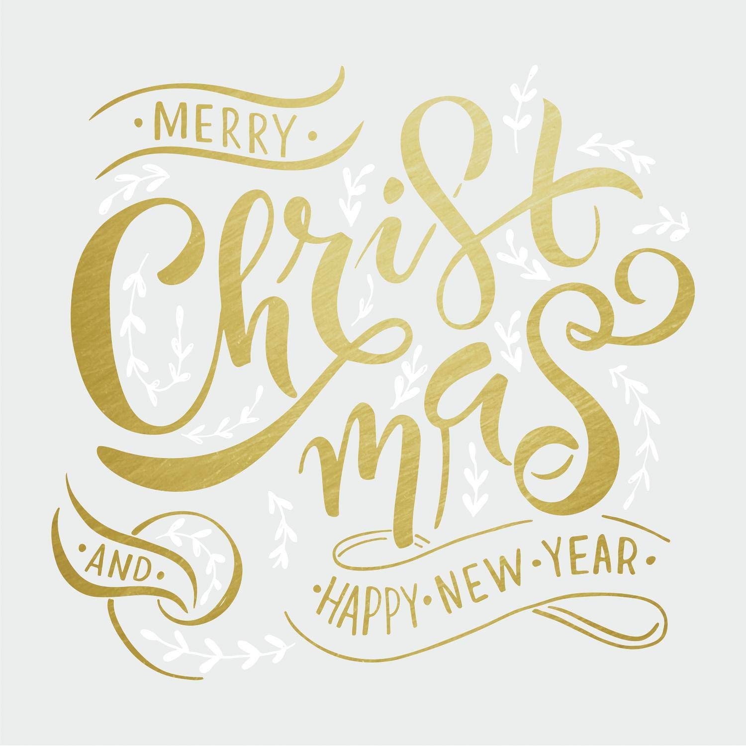 RoomMates RMK3927GM - Adesivi da parete con scritta "Merry Christmas", confezione da 20 pezzi, colore: Bianco oro