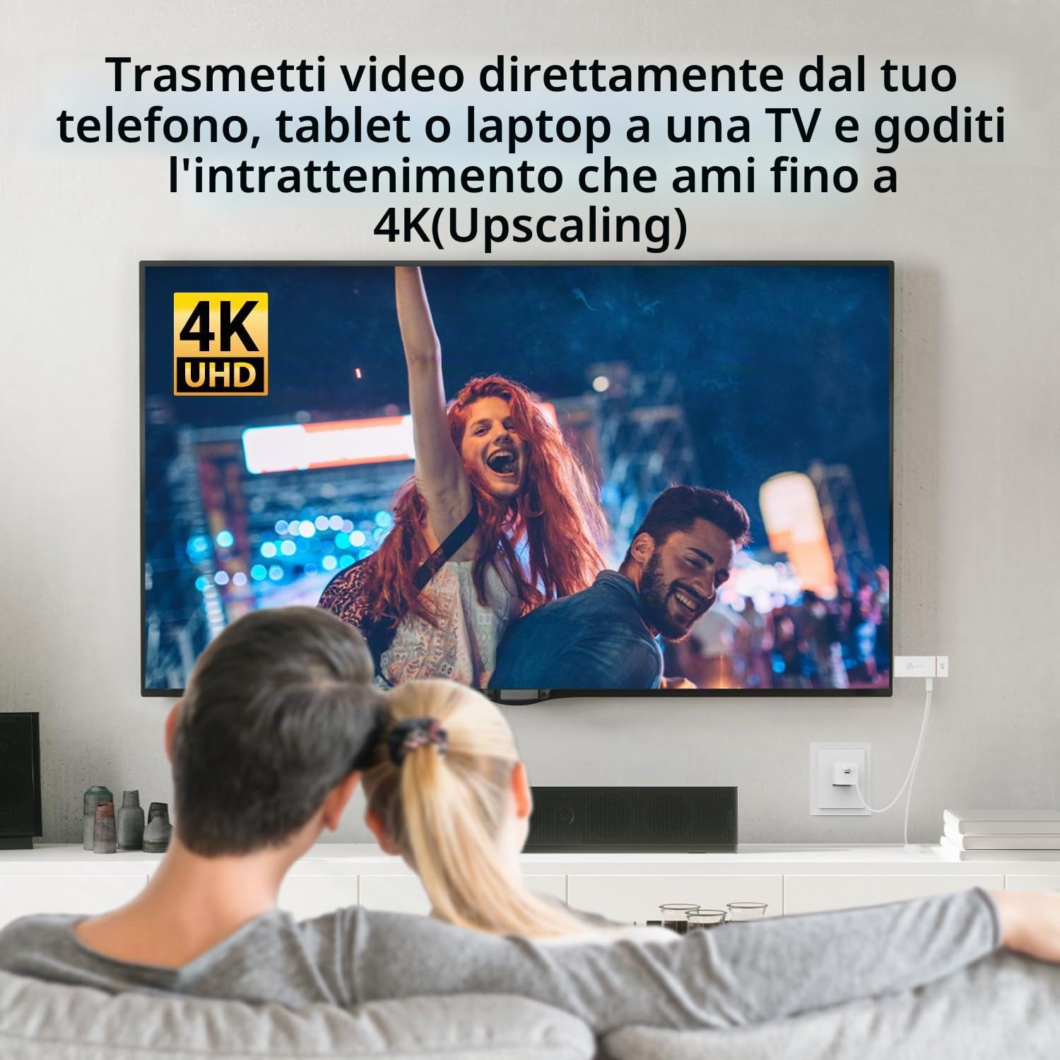 j5create ScreenCast 4K Wireless Adapter Screen Cast da telefono cellulare tablet o laptop Supporto per AirPlay Miracast&Chromecast Mirror Extend per Windows&macOS Wireless Screen Display (JVAW76)