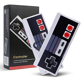 Classic Mini Game Controller Two-Pack - Compatible with Various Nostalgic Game Consoles, Comfortable Grip for Enjoying Classic Gaming Fun