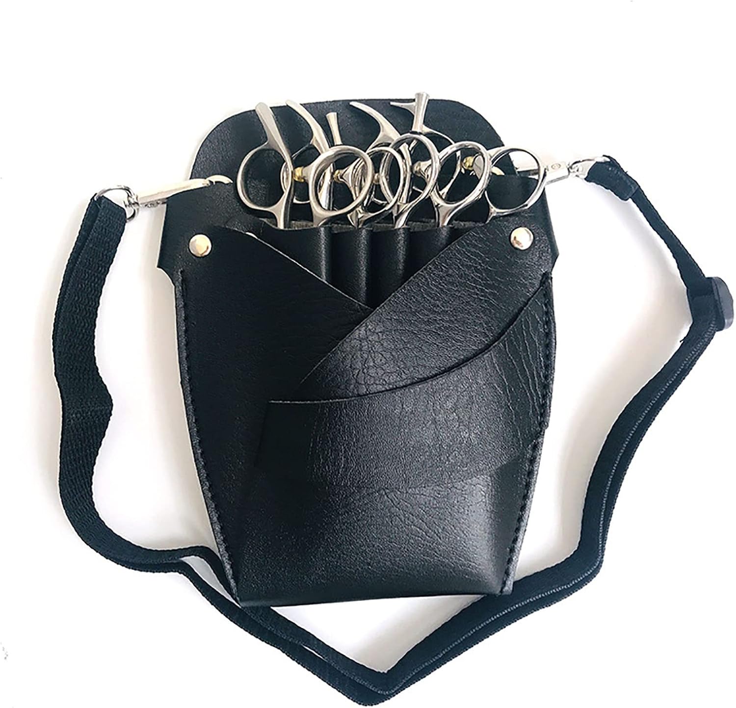 Salon Hairdressing Holster Pouch Case,Leather Barber Scissor Bag,Professional Hairdresser Scissors Holder Belt,Black