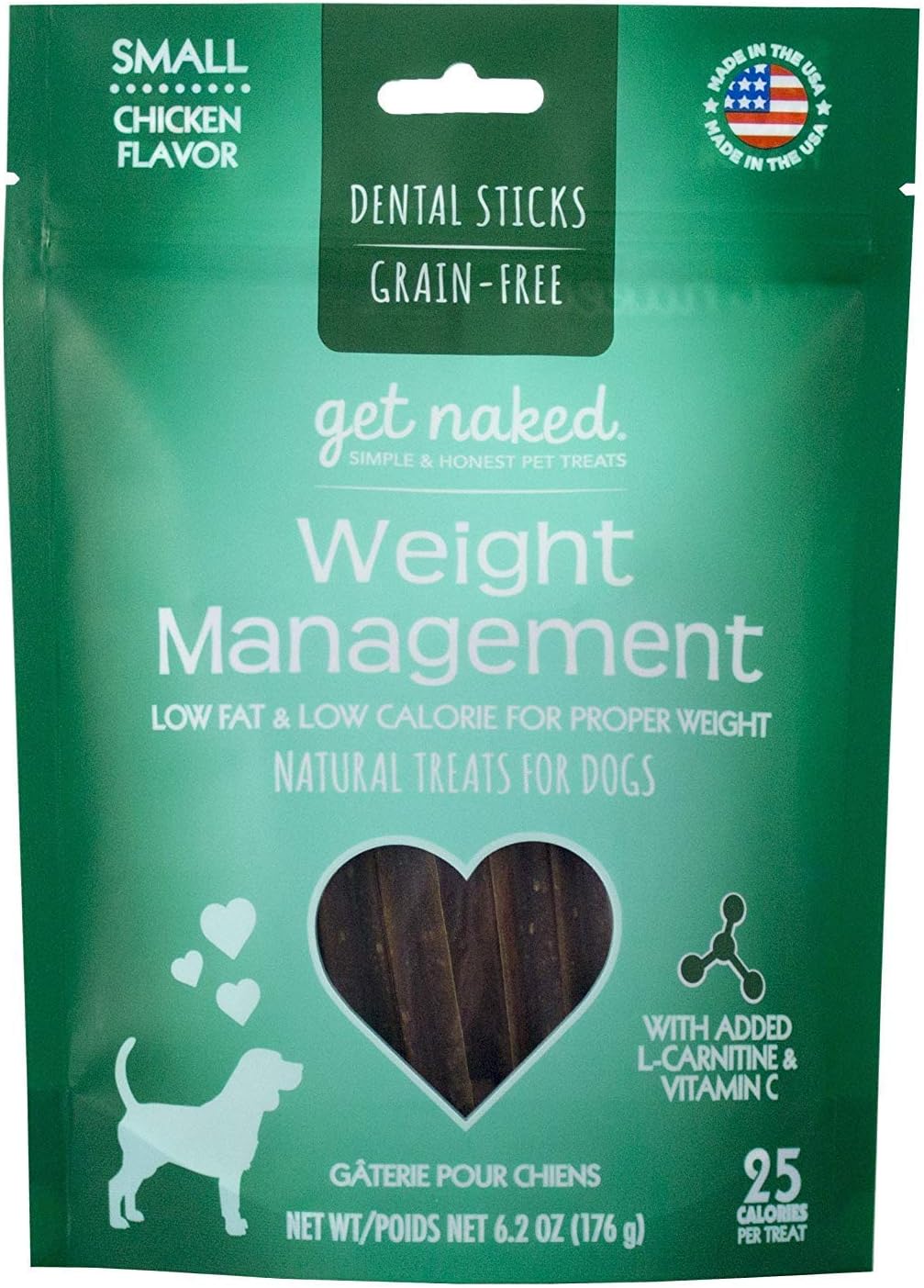 N- Bone Get Naked Dental Chew Stick Low Calorie Size:Small Packs:Pack of 1