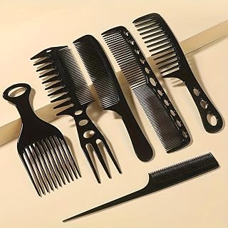 6pcs/set New Styling Hairdressing Men Women Beauty Salon Hair Combs Hairdressing Brush Combs Hairbrush (Black)