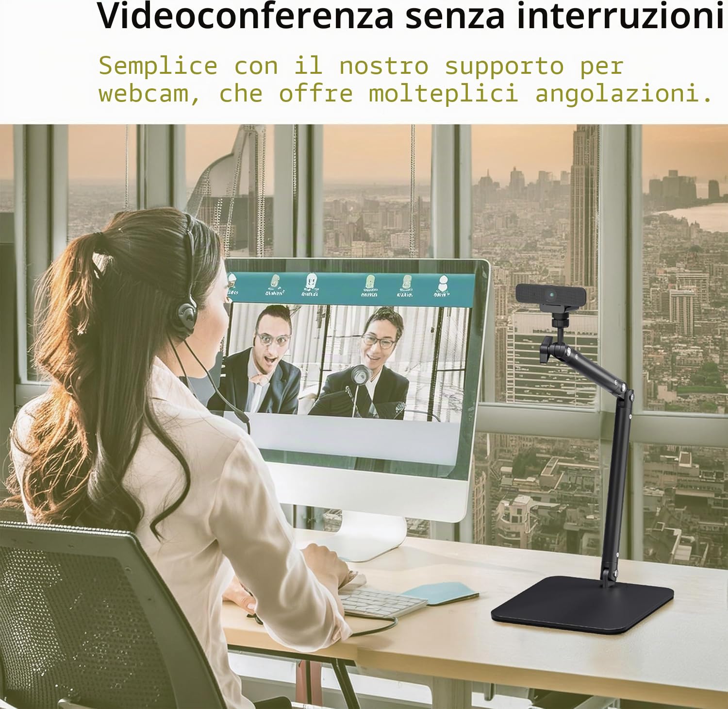 Webcam Supporto per fotocamera Supporto per telefono Robusto supporto da tavolo per webcam C922 C930e C920S C920 C615 C960 C920x BRIO 4K Supporto per telefono