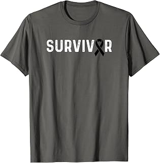 Melanoma Skin Cancer Awareness Ribbon Survivor Remission T-Shirt
