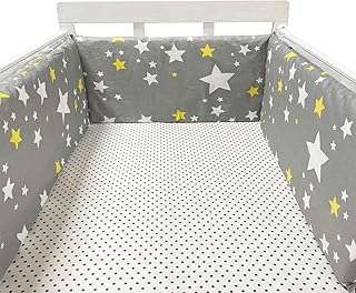 TISTIK Almofada de guarda-corpo para berço, protetor anticolisão macio para cama de bebê, almofada respirável para berço, proteção para berço, proteção para berço, forro de berço,O,180X30CM