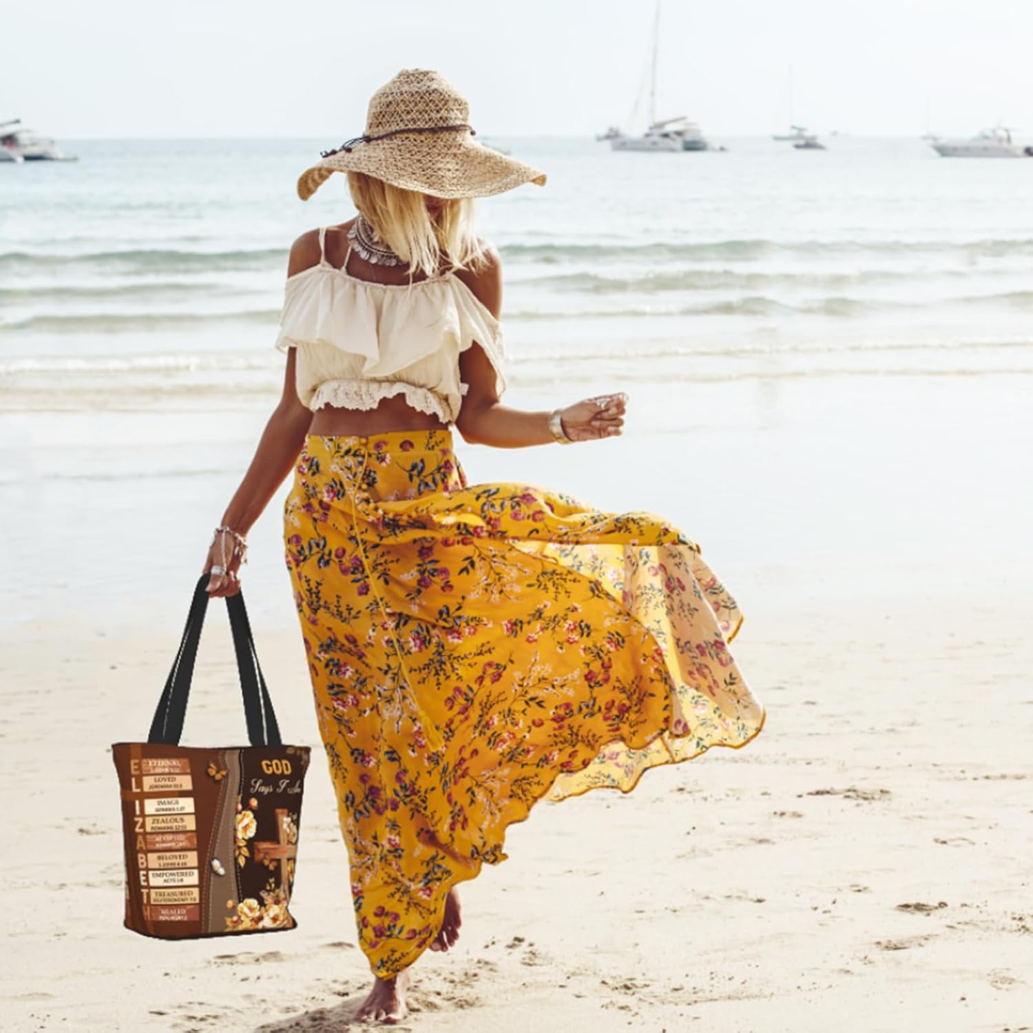 Bible Tote Bags For Women Christian Tote Bag Reusable Shopping Bags for Women Bible Verse Shoulder Bag Christian Gifts - Image 2