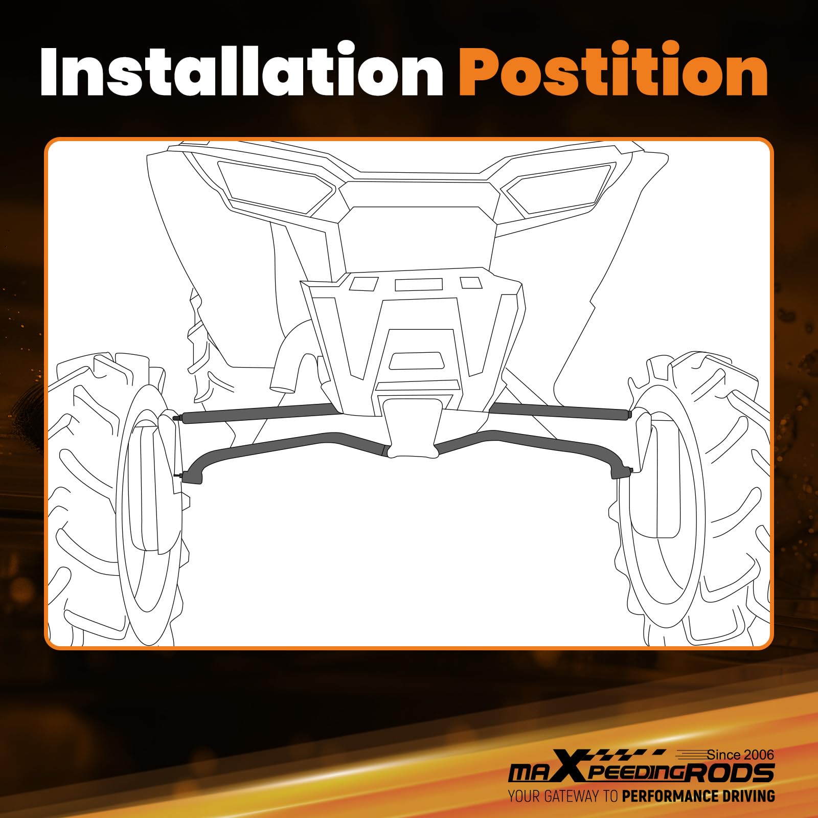 maXpeedingrods Kit de barres de rayon inférieures arrière de 32 mm pour Polaris RZR 1000 XP EPS DE 2014-17 en acier au carbone