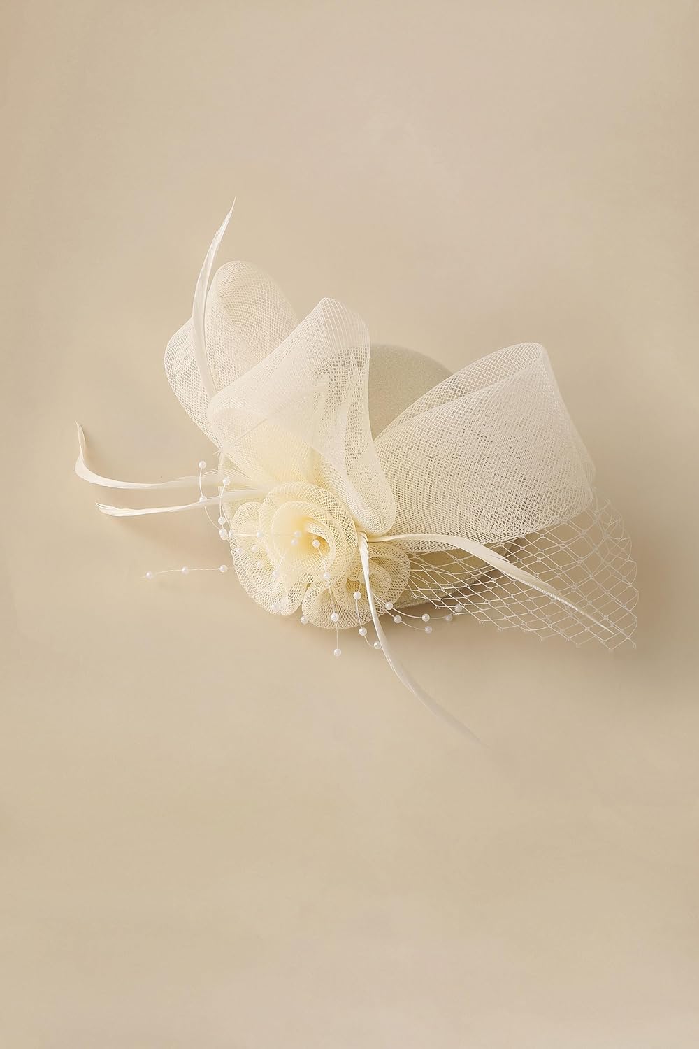 BABEYOND Fascinators Hats for Women - Mini Top Tea Party Hat Veil Feather Kentucky Fascinator Flower Mesh Hat Hair Clip - Image 3