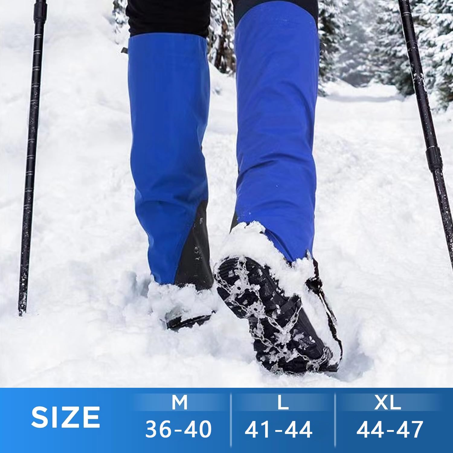 KEELYY Steigeisen für Wanderschuhe, Steigeisen für Bergschuhe mit19 Schuhspikes, Verdickte Schuhkrallen aus Edelstahl, Traktion mit Anti-Rutsch, für Walking, Joggen, Klettern und Wandern