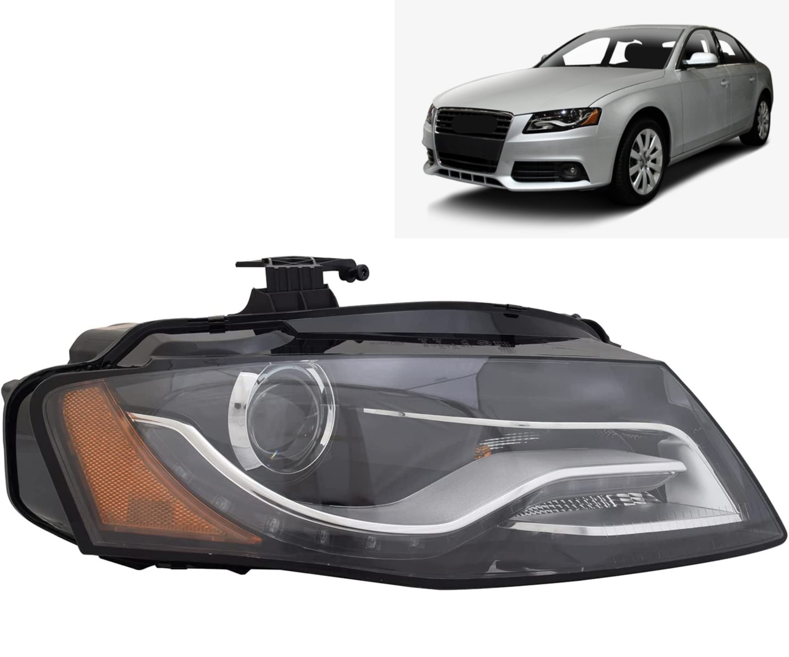 ALLIGATOR AUTO LIGHTS Compatible with Audi A4 / A4 Quattro / S4 2009-2012 HID Headlight Assembly with LED DRL Right Side/Passenger Side AU2503150 / 8K0 941 030 AL CAPA Certified