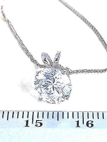 Miniatura 6 de Luxury 18k White Gold Diamond Necklace 1.5 carat Diamond Necklace SOLID GOLD 18k Diamond Necklace for women 8mm Solitaire Jewelry for Women's Day