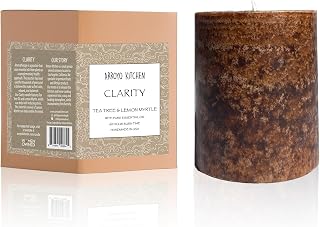 Arroyo Kitchen Premium Candle, Clarity Tea Tree & Lemon Myrtle Scented Candle, 100% Pure Essential Oil, Clean Ingredients, Vegan, 60-Hour Burn