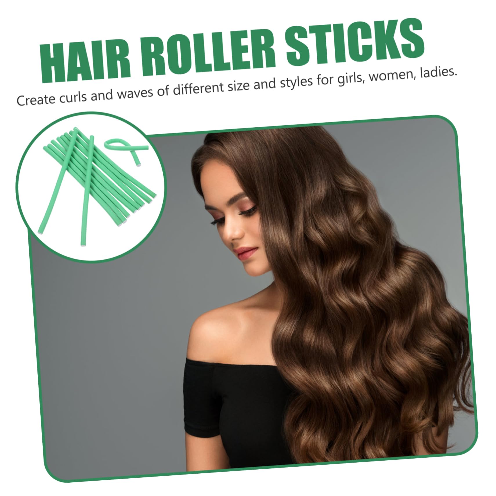 Healeved 60piezas Varillas Flexibles Para Rizar El Cabello De Rodillos Fríos Multifuncionales Para Ondas y Rizos Sin Daño Por Calor Aleatorios Para Mujeres y Niñas