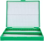 Veemoon Microscope Slides Storage Box Plastic Microscope Slides Organizer Case - Sponge Liner - can Storage 100pcs Slides for Specimens Container Organization Scientific Education Experiments