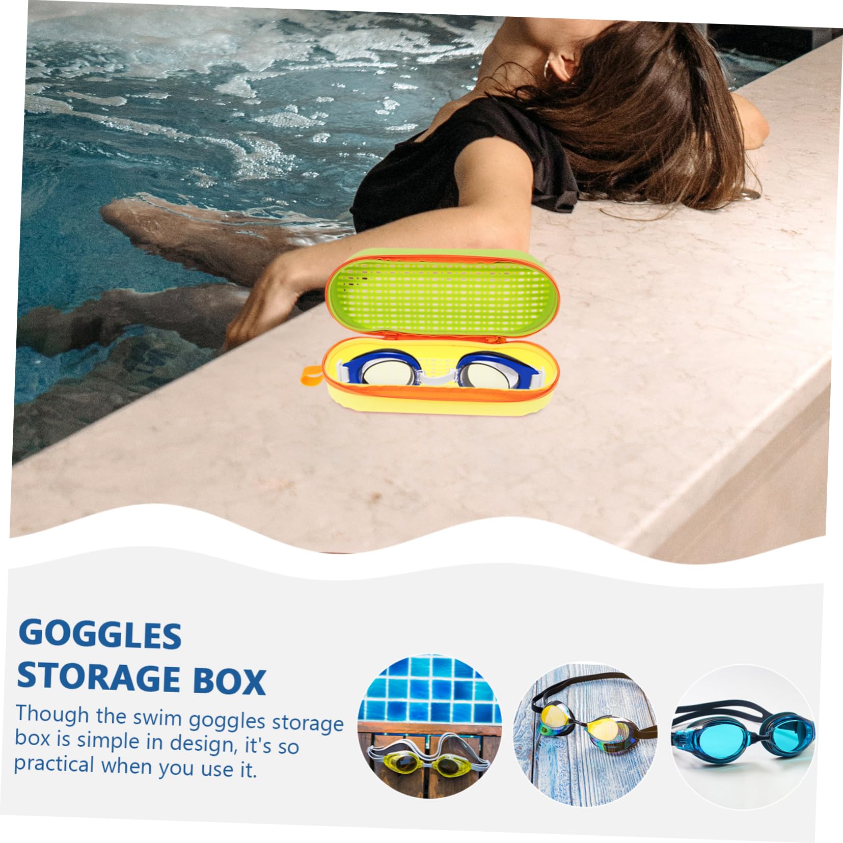COOLHIYA Swim Goggle Protective Case Material Standard Size Fit for Most Goggles Travel-friendly