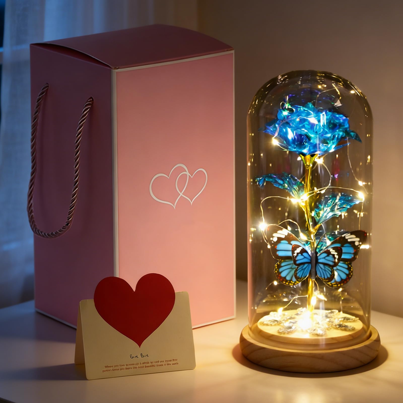 AWSOLAR Blue Eternal Rose in Glass, Gifts for Women, Mother Day, Anniversary and Valentine Day โ image 1