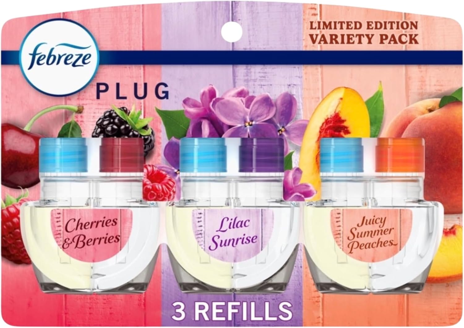 Febreeze Spring Summer Limited Edition Plug in Fruit Scented Refills, 3 pack (Summer Limited Edition 3 Pack)