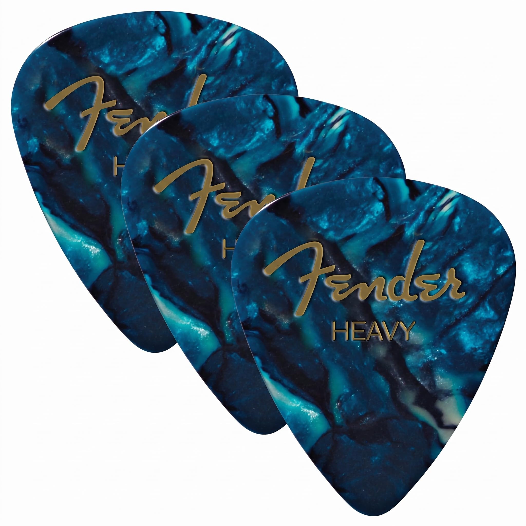 Fender Premium Celluloid Guitar Picks 351 Shape, Ocean Turquoise, Medium Thickness, 36 Pack