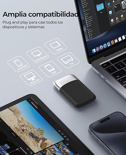 Miniatura 7 de ORICO SSD externo de 2 TB de hasta 2000 MBs, unidad de estado sólido portátil con cable USB C y A de 20 Gbps, almacenamiento confiable para