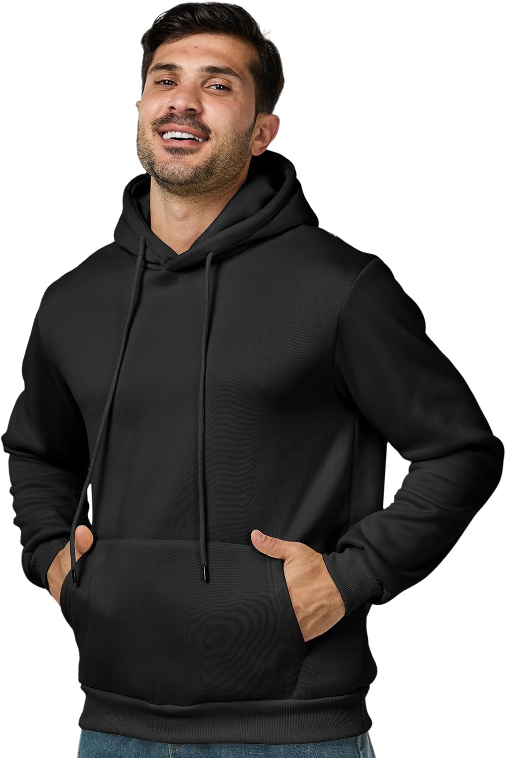 Mens Hoodies Pullover Casual Long Sleeve Drawstring Athletic Hooded Sweatshirt with Pockets - Image 2