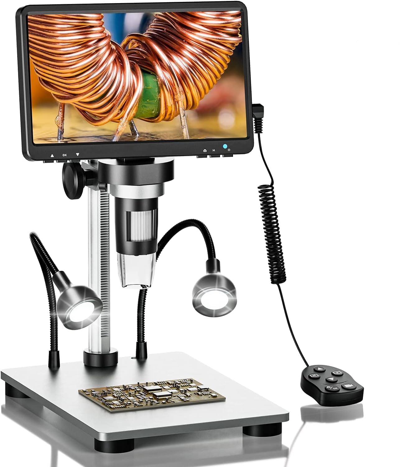 ETZIN DM9 7" LCD Digital Microscope, 1200X Microscope with 12MP Camera, Metal Stand, Flexible LED Lighting, IR Remote Control, Compatible with Windows/Mac OS (EPL-1120IM)-picture-30