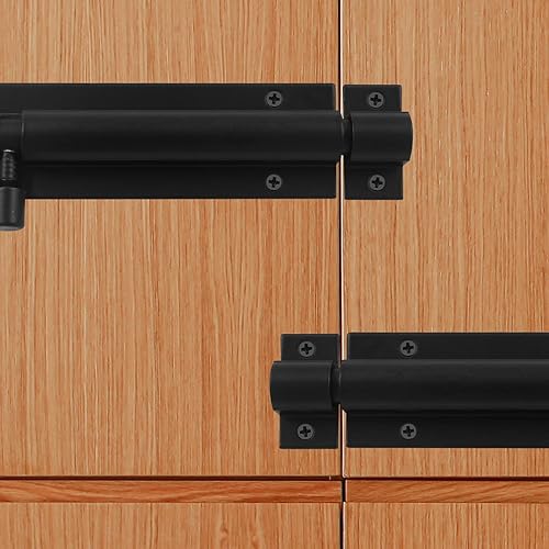 Miniatura 2 de 2 piezas de cerrojo de 4 pulgadas para puerta de color negro, pequeño cierre deslizante resistente, cerrojo de seguridad de aleación de aluminio,
