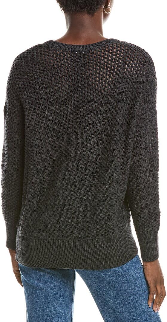 EILEEN FISHER Womens Textured Wool Sweater, Gray, M